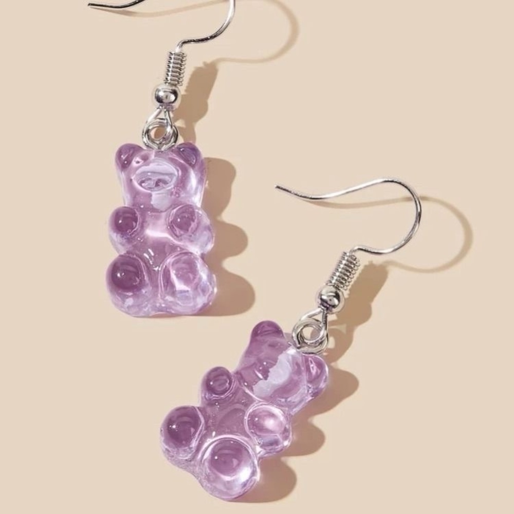 Purple Gummy Bear Earrings